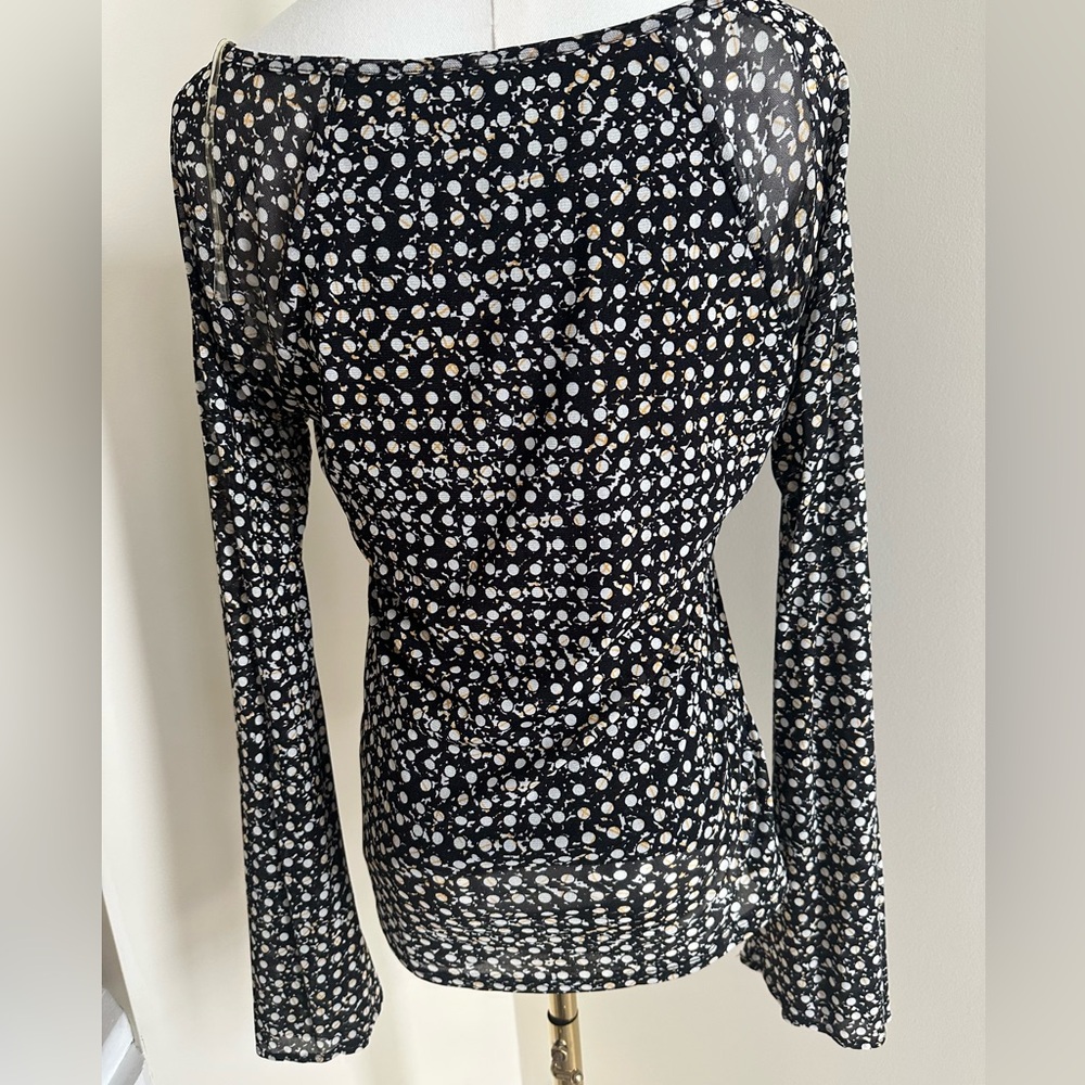 Black/White Blouse- Large - Picture 4 of 7